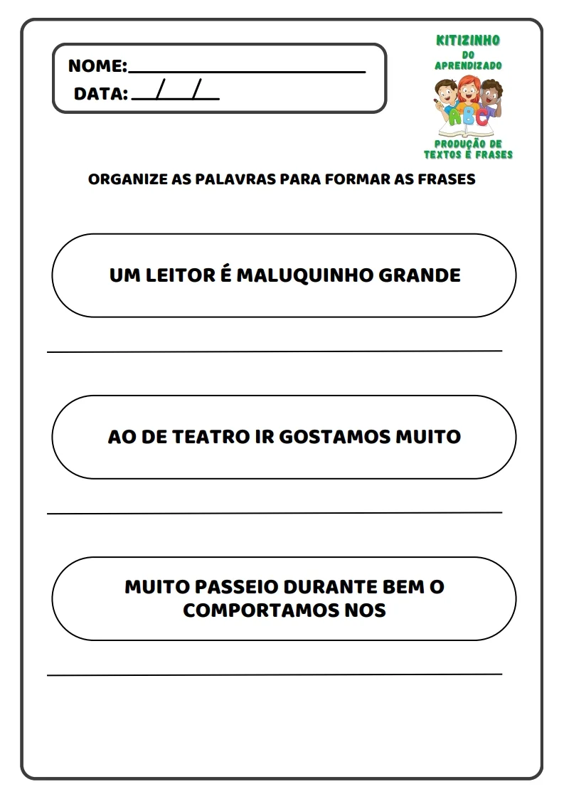 PRODUÇÃO DE TEXTOS E FRASES[95]